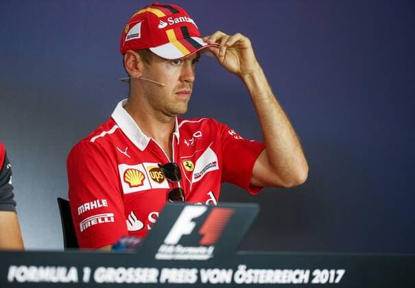 FORMULA 1 - GP of Austria 2017 SPIELBERG,AUSTRIA,06.JUL.17 - MOTORSPORTS, FORMULA 1 - Grand Prix of Austria, Red Bull Ring, press conference PK Pressekonferenz Image shows Sebastian Vettel (GER Ferrari). GEPAxpictures xDanielxGoetzhaber