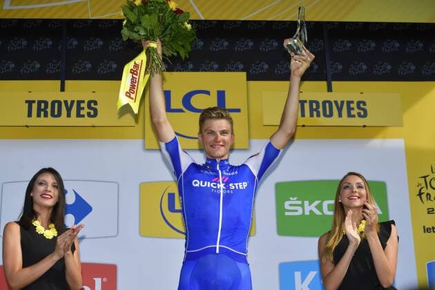 TROYES, FRANCE - JULY 6 : KITTEL Marcel (GER) Rider of Quick-Step Floors Cycling team during stage 6 of the 104th edition of the 2017 Tour de France cycling race, a stage of 216 kms between Vesoul and Troyes on July 06, 2017 in Troyes, France, 06 07 2017 CYCLISME : Tour de France 2017 - Etape 6 - Vesoul Troyes - 06 07 2017 Photonews Panoramic 