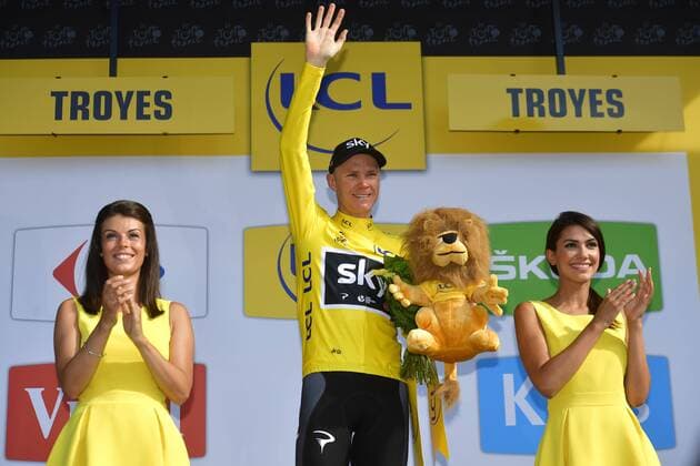 TROYES, FRANCE - JULY 6 : FROOME Christopher (GBR) Rider of Team SKY during stage 6 of the 104th edition of the 2017 Tour de France cycling race, a stage of 216 kms between Vesoul and Troyes on July 06, 2017 in Troyes, France, 06 07 2017 CYCLISME : Tour de France 2017 - Etape 6 - Vesoul Troyes - 06 07 2017 Photonews Panoramic 