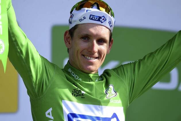 TROYES, FRANCE - JULY 6 : DEMARE Arnaud (FRA) Rider of FDJ during stage 6 of the 104th edition of the 2017 Tour de France cycling race, a stage of 216 kms between Vesoul and Troyes on July 06, 2017 in Troyes, France, 6 07 2017 CYCLISME : Tour de France 2017 - Etape 6 - Vesoul Troyes - 06 07 2017 Photonews Panoramic 