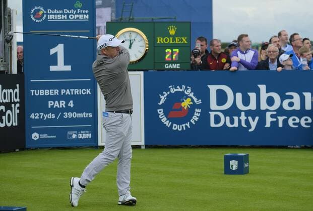 July 6th 2017, Portstewart Golf Club, Portstewart, Northern Ireland; Dubai Duty Free Irish Open Golf Championship; Day1; Paul McGinley (IRE) plays his tee shot from the 1st xNigelxCookex  ActionPlus11898276
