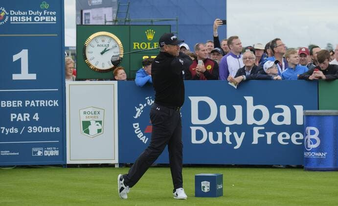 July 6th 2017, Portstewart Golf Club, Portstewart, Northern Ireland; Dubai Duty Free Irish Open Golf Championship; Day1; Lee Westwood (ENG) plays his tee shot from the 1st xNigelxCookex  ActionPlus11898277