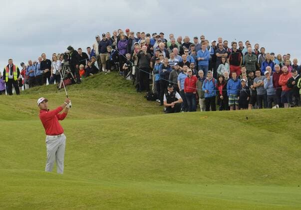 July 6th 2017, Portstewart Golf Club, Portstewart, Northern Ireland; Dubai Duty Free Irish Open Golf Championship; Day1; Hideki Matsuyama (JPN) plays his approach shot on the 9th xNigelxCookex  ActionPlus11898296