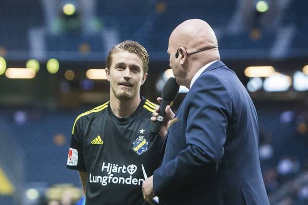 170706 AIK:s nyförvärv Rasmus Lindkvist under fotbollsmatchen i kvalet till Europa League mellan AIK och Klaksvik den 6 Juli 2017 i Solna.  Copyright: KentaxJönsson BB170706KJ027