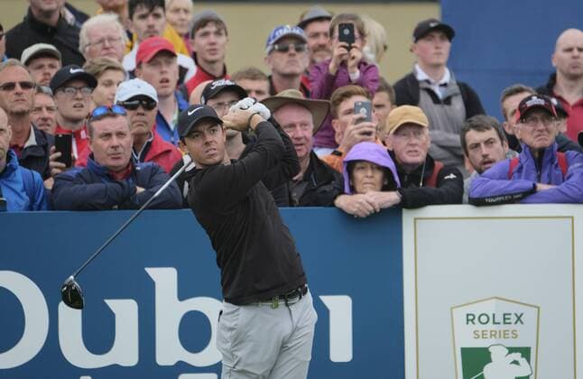 July 6th 2017, Portstewart Golf Club, Portstewart, Northern Ireland; Dubai Duty Free Irish Open Golf Championship; Day1; Rory Mcllroy (NIR) plays his drive of the 17th xNigelxCookex  ActionPlus11898437