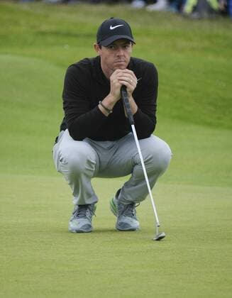 July 6th 2017, Portstewart Golf Club, Portstewart, Northern Ireland; Dubai Duty Free Irish Open Golf Championship; Day1; Rory Mcllroy (NIR) lines up his putt on the 18th xNigelxCookex  ActionPlus11898442