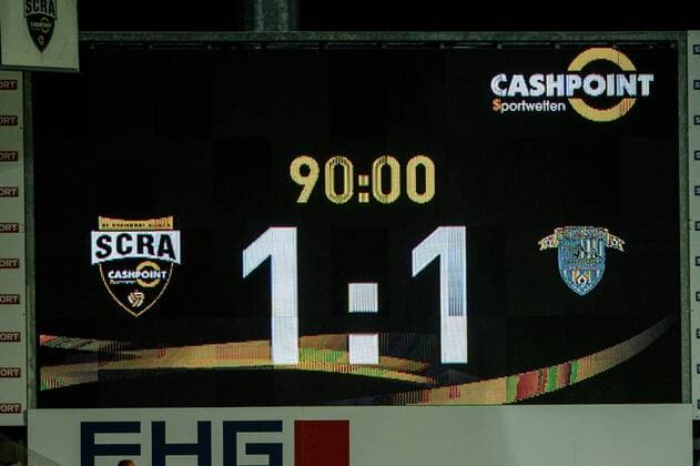 SOCCER - UEFA EL quali, Altach vs Chikhura ALTACH,AUSTRIA,06.JUL.17 - SOCCER - UEFA Europa League qualification, SCR Altach vs FC Chikhura Sachkhere. Image shows a scoreboard. GEPAxpictures xOliverxLerch
