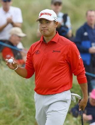 Golf: Matsuyama makes solid start at Irish Open Japan s Hideki Matsuyama acknowledges the gallery after making a birdie putt on the fifth hole during the first round of the Irish Open at Portstewart Golf Club on July 6, 2017. Carding a 5-under-par 67, Matsuyama closed out the first round tied for ninth place. 