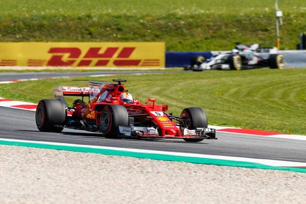 Sebastian Vettel (Scuderia Ferrari) mit seinem Auto auf der Strecke, Grosser Preis von Oesterreich 2017, Rennen, Motorsport, Formel 1, 07.07.2017, Spielberg Copyright: xNeis Eibner-Pressefotox EP_ANS