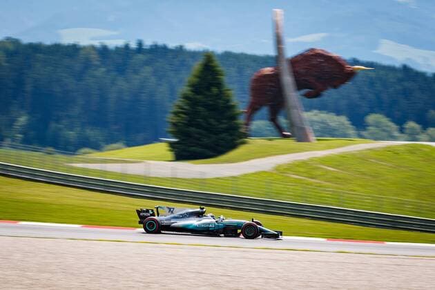 Valtteri Bottas (Mercedes AMG Petronas Formula One Team) mit seinem Auto auf der Strecke, Grosser Preis von Oesterreich 2017, Rennen, Motorsport, Formel 1, 07.07.2017, Spielberg Copyright: xNeis Eibner-Pressefotox EP_ANS