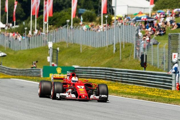 Sebastian Vettel (Scuderia Ferrari) mit seinem Auto auf der Strecke, Grosser Preis von Oesterreich 2017, Rennen, Motorsport, Formel 1, 07.07.2017, Spielberg Copyright: xNeis Eibner-Pressefotox EP_ANS