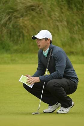 July 7th 2017, Portstewart Golf Club, Portstewart, Northern Ireland; Dubai Duty Free Irish Open Golf Championship, Day 2; Rory McIlroy (NIR) studies the 8th green during the second round of the Dubai Duty Free Irish Open xNigelxCookex  ActionPlus11898566