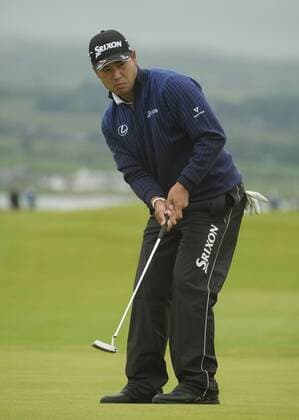 July 7th 2017, Portstewart Golf Club, Portstewart, Northern Ireland; Dubai Duty Free Irish Open Golf Championship, Day 2; Hideki Matsuyama (JPN) putts on the 13th during the second round of the Dubai Duty Free Irish Open xNigelxCookex  ActionPlus11898552