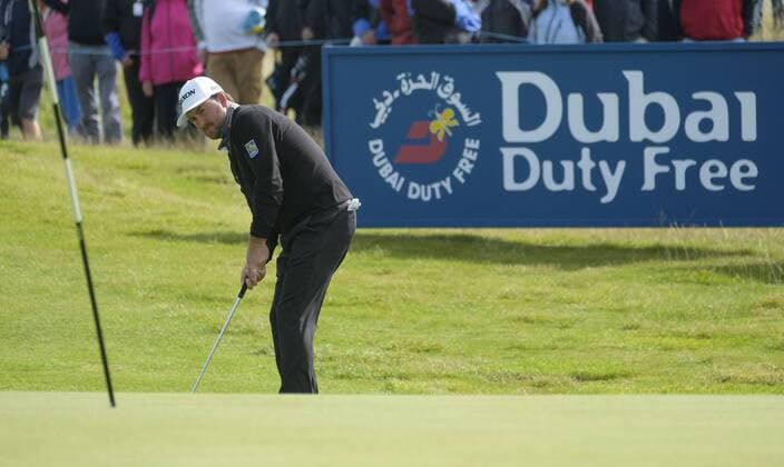 July 7th 2017, Portstewart Golf Club, Portstewart, Northern Ireland; Dubai Duty Free Irish Open Golf Championship, Day 2; Graeme McDowell (NIR) plays his putt on the 16th during the second round of the Dubai Duty Free Irish Open xNigelxCookex  ActionPlus11898684