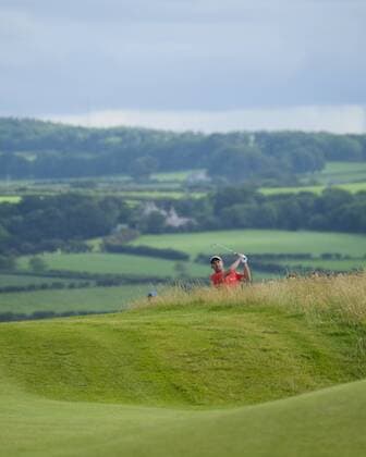 July 7th 2017, Portstewart Golf Club, Portstewart, Northern Ireland; Dubai Duty Free Irish Open Golf Championship, Day 2; Padraig Harrington (IRL) plays his approach shot on the 16th during the second round of the Dubai Duty Free Irish Open xNigelxCookex  ActionPlus11898685