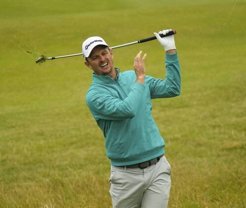 July 7th 2017, Portstewart Golf Club, Portstewart, Northern Ireland; Dubai Duty Free Irish Open Golf Championship, Day 2; A frustrated Justin Rose (ENG) in the rough on the 13th during the second round of the Dubai Duty Free Irish Open xNigelxCookex  ActionPlus11898679