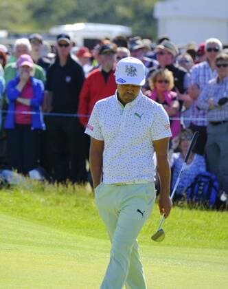 July 8th 2017, Portstewart Golf Club, Portstewart, Northern Ireland; Dubai Duty Free Irish Open Golf Championship, Day 3; Hideto Tanihara (JPN) on the 18th green during the third round of the Dubai Duty Free Irish Open xNigelxCookex  ActionPlus11899152
