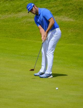 July 8th 2017, Portstewart Golf Club, Portstewart, Northern Ireland; Dubai Duty Free Irish Open Golf Championship, Day 3; John Rahm (ESP) plays the putt on the 3rd during the third round of the Dubai Duty Free Irish Open xNigelxCookex  ActionPlus11899157