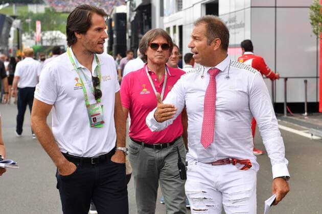 v.li:Tommy HAAS (Tennisprofi) mit Vater Peter und RTL Reporter Kai EBEL,gehen durchs Paddock. Formel 1:GP von Oesterreich, Red Bull Ring Zeltweg,Spielberg,Saison 2017,am 09.07.2017.