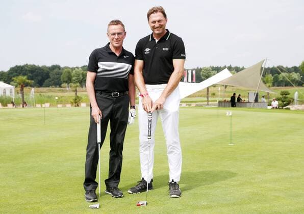 Bilder des Tages - SPORT RB Leipzig Charity Golfturnier Machern b. Leipzig, 09.07.2017, Eagles Charity Golf Club e.V. , RB Leipzig Charity Golfturnier , Im Bild, v.l.: Sportdirektor Ralf Rangnick (RB Leipzig) und Trainer Ralph Hasenhüttl Hasenhuettl (RB Leipzig). ,