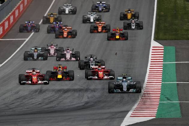 July 9, 2017 - Spielberg, Austria - VALTTERI BOTTAS of Finland and Mercedes AMG Petronas F1 Team leads the start of the 2017 Formula 1 Austrian Grand Prix in Spielberg, Austria. F1 2017 - Austrian Grand Prix - Bottas wins - ZUMAg147 20170709_zap_g147_001 Copyright: xJamesxGasperottix