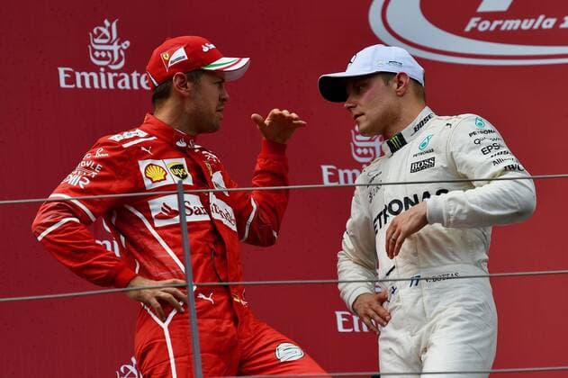 Sebastian Vettel (GER 5), Scuderia Ferrari, Valtteri Bottas (FIN 77), Mercedes AMG Petronas Motorsport, Grosser Preis von Österreich 2017, Rennen, Motorsport, Formel 1, 09.07.2017, Spielberg Copyright: xAndre Eibner-Pressefotox EP_JAE