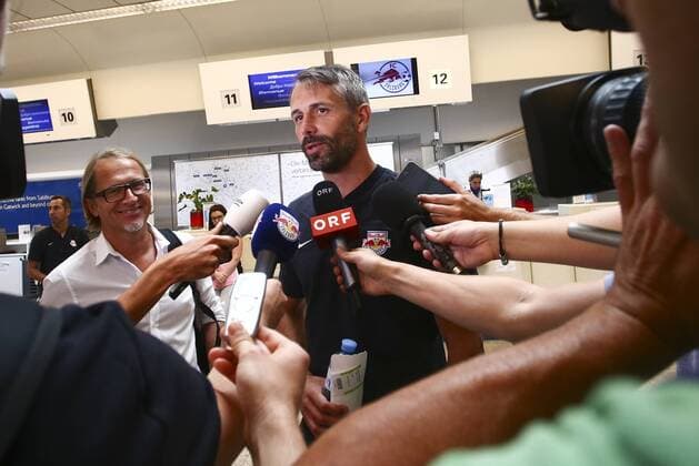 SOCCER - CL, qualification, Hibernians vs RBS SALZBURG,AUSTRIA,10.JUL.17 - SOCCER - UEFA Champions League, qualification, FC Hibernians vs Red Bull Salzburg, departure from Salzburg airport. Image shows head coach Marco Rose (RBS). GEPAxpictures xFelixxRoittner