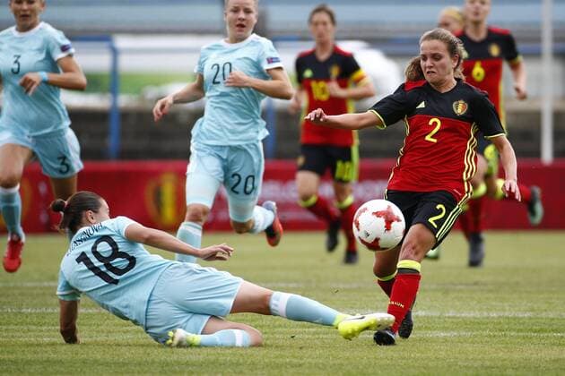 Philtjens Davina of Belgium during the Women s International Friendly Länderspiel Match between Belgian Red Flames and Russia on July 11, 2017 in Denderleeuw, Belgium, 13 06 2017 FOOTBALL FEMININ : Belgique vs Russie - Match amical - Denderleeuw - 11 07 2017 Photonews Panoramic 