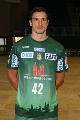 Nemanja Zelenovic (SC Magdeburg) - Handball Bundesliga Saison 2017-2018 Offizeller Fototermin SC Magdeburg in der GETEC Arena in Magdeburg - Einzelbild,Portrait,Deutschland, Handball, Mann, Maenner,12.07.2017