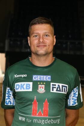 Marko Bezjak (SC Magdeburg) - Handball Bundesliga Saison 2017-2018 Offizeller Fototermin SC Magdeburg in der GETEC Arena in Magdeburg - Einzelbild,Portrait,Deutschland, Handball, Mann, Maenner,12.07.2017