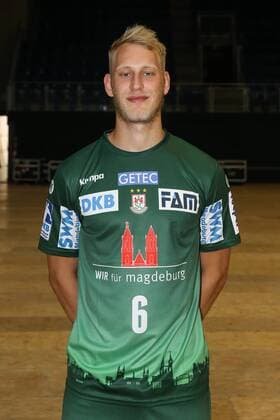 Matthias Musche (SC Magdeburg) - Handball Bundesliga Saison 2017-2018 Offizeller Fototermin SC Magdeburg in der GETEC Arena in Magdeburg - Einzelbild,Portrait,Deutschland, Handball, Mann, Maenner,12.07.2017
