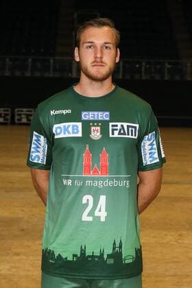 Christian O Sullivan (SC Magdeburg) - Handball Bundesliga Saison 2017-2018 Offizeller Fototermin SC Magdeburg in der GETEC Arena in Magdeburg - Einzelbild,Portrait,Deutschland, Handball, Mann, Maenner,12.07.2017