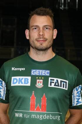 Mads Christiansen (SC Magdeburg) - Handball Bundesliga Saison 2017-2018 Offizeller Fototermin SC Magdeburg in der GETEC Arena in Magdeburg - Einzelbild,Portrait,Deutschland, Handball, Mann, Maenner,12.07.2017