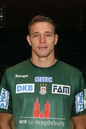 Gleb Kalarash (SC Magdeburg) - Handball Bundesliga Saison 2017-2018 Offizeller Fototermin SC Magdeburg in der GETEC Arena in Magdeburg - Einzelbild,Portrait,Deutschland, Handball, Mann, Maenner,12.07.2017