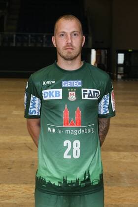 Robert Weber (SC Magdeburg) - Handball Bundesliga Saison 2017-2018 Offizeller Fototermin SC Magdeburg in der GETEC Arena in Magdeburg - Einzelbild,Portrait,Deutschland, Handball, Mann, Maenner,12.07.2017