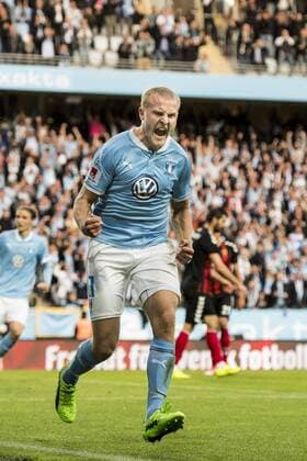 Fußball, CL Quali, Malmö FF - Vardar Skopje 170712 Malmö FFs Franz Brorsson jublar efter sitt 1-1 mal under fotbollsmatchen i kvalet till Champions League mellan Malmö FF och Vardar den 12 juli 2017 i Malmö.  Copyright: PETTERxARVIDSON BB170712PA120