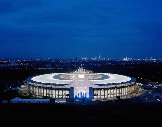 Olympia Stadion, Berlin, 1936 by Werner March. Refurbished by Von Gerkan and Marg, 2005.  Copyright: xAndreasxSeccix 11284-20-1