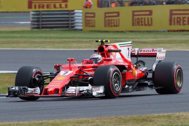 July 14th 2017, Silverstone, Northamptonshire, England; British Formula One Grand Prix, Free Practice; Scuderia Ferrari driver Kimi Raikkonen during first practice xTimxWilliamsx  ActionPlus11901115