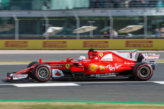 July 14th 2017, Silverstone, Northamptonshire, England; British Formula One Grand Prix, Free Practice; Scuderia Ferrari driver Sebastian Vettel during first practice xTimxWilliamsx  ActionPlus11901096