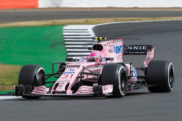 July 14th 2017, Silverstone, Northamptonshire, England; British Formula One Grand Prix, Free Practice; Sahara Force India F1 Team driver Esteban Ocon during first practice xTimxWilliamsx  ActionPlus11901109