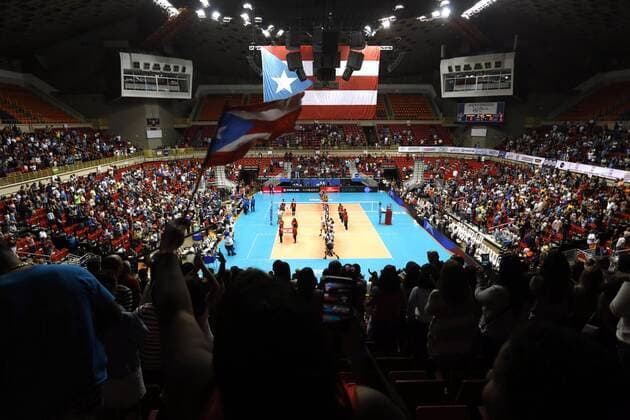 General view of women s Volleyball Grand Prix match between Puerto Rico and Canada at Roberto Clemente coliseum in San Juan, Puerto Rico, 14 July 2017. Puerto Rico vs. Canada !ACHTUNG: NUR REDAKTIONELLE NUTZUNG!  Copyright: xThaisxLlorcax PRC017 20170715-636356911780048962