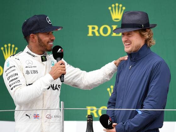Lewis Hamilton; Mercedes Grand Prix, Owen Wilson, formula 1 GP, Great Britain in Silverstone 16.07.2017 Photo:mspb Vince Mignott Not free for England Lewis Hamilton; Owen Wilson, formula 1 GP, Great Britain
