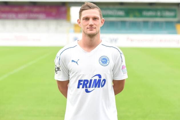 Fußball 3. Liga, Porträttermin 2017 2018 Sportfreunde Lotte am 16.07.2017 im Frimo Stadion in Lotte Andre Dej (Lotte) MT