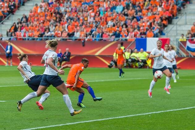 Shanice van de Sanden of Holland Women scores during the UEFA WEURO 2017 Group A group stage match between The Netherlands and Norway at the Galgenwaard Stadium on July 16, 2017 in Utrecht, The Netherlands Women: The Netherlands v Norway UEFA WEURO 2017 2017 2018 xVIxVIxImagesx xGerritxvanxKeulenxIVx 8239733
