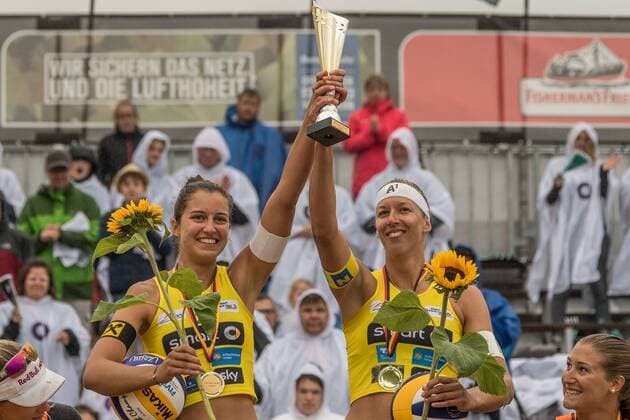 smart Beach Tour 2017 - Supercup Binz am 16.07.2017 Stefanie Schwaiger, Teresa Strauss (AUT); smart Beach Tour 2017 - Supercup Binz am 16.07.2017, Binz. xPWx