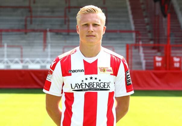 Kristian Pedersen Fußball Fussball 2.Bundesliga Herren DFL Porträttermin Saison 2017 2018 17.07.2017 1.FC Union Berlin FCU , Porträt, Vorstellung, Präsentation, Pressetermin