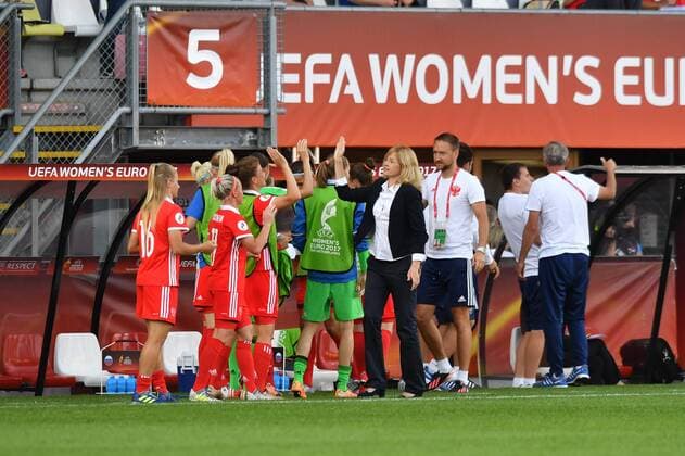 Jubel, Freuen, celebrate, happy, cheer , Goal Celebration nach 1:2 Sieg auf Russlands Bank, Fussball, UEFA Women s EURO 2017, Italien - Russland, xmkx