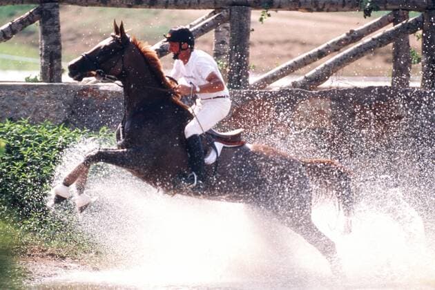 Herbert Blöcker GER und Feine Dame reiten bei der Olympiade Barcelona 1992 zu Einzel-Silber im Vielseitigkeitsreiten