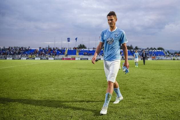 170718 Malmö FFs Markus Rosenberg deppar efter en fotbollsmatch mellan Vardar och Malmö FF i kvalet till Champions League den 18 juli 2017 i Strumica. Copyright: PETTERxARVIDSON BB170718PA104