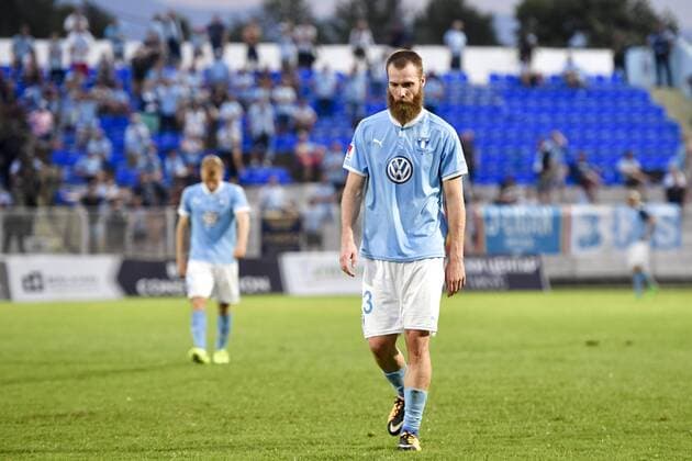 170718 Malmö FFs Jo Inge Berget deppar efter en fotbollsmatch mellan Vardar och Malmö FF i kvalet till Champions League den 18 juli 2017 i Strumica.  Copyright: PETTERxARVIDSON BB170718PA108